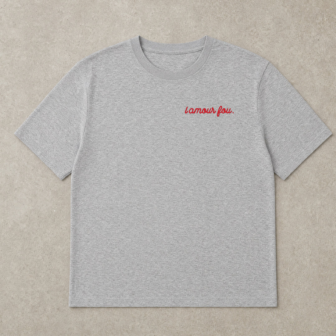 Rufus Packshot 2026 · Le Basique · Brodé « L'amour fou. » · Gris