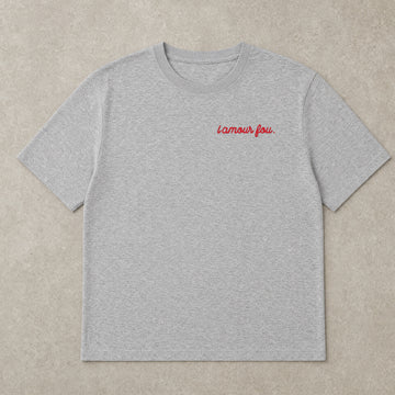 Rufus Packshot 2026 · Le Basique · Brodé « L'amour fou. » · Gris