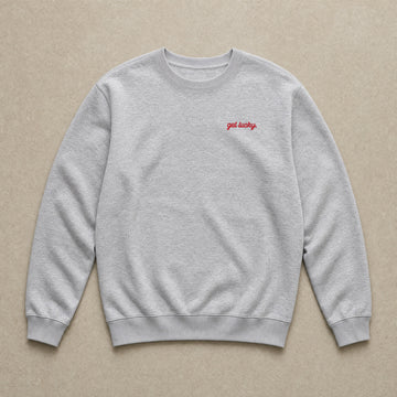 Rufus Packshot 2026 · Le Classique · Brodé « Get lucky. » · Gris