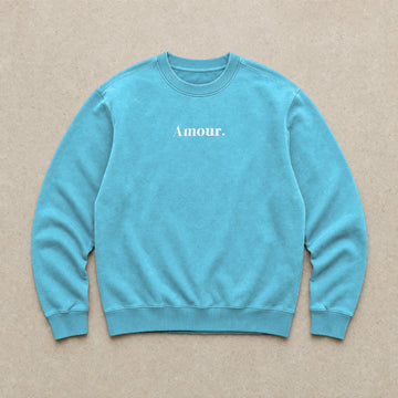 Rufus Packshot 2026 · Le Classique · Imprimé « Amour. » · Bleu gris