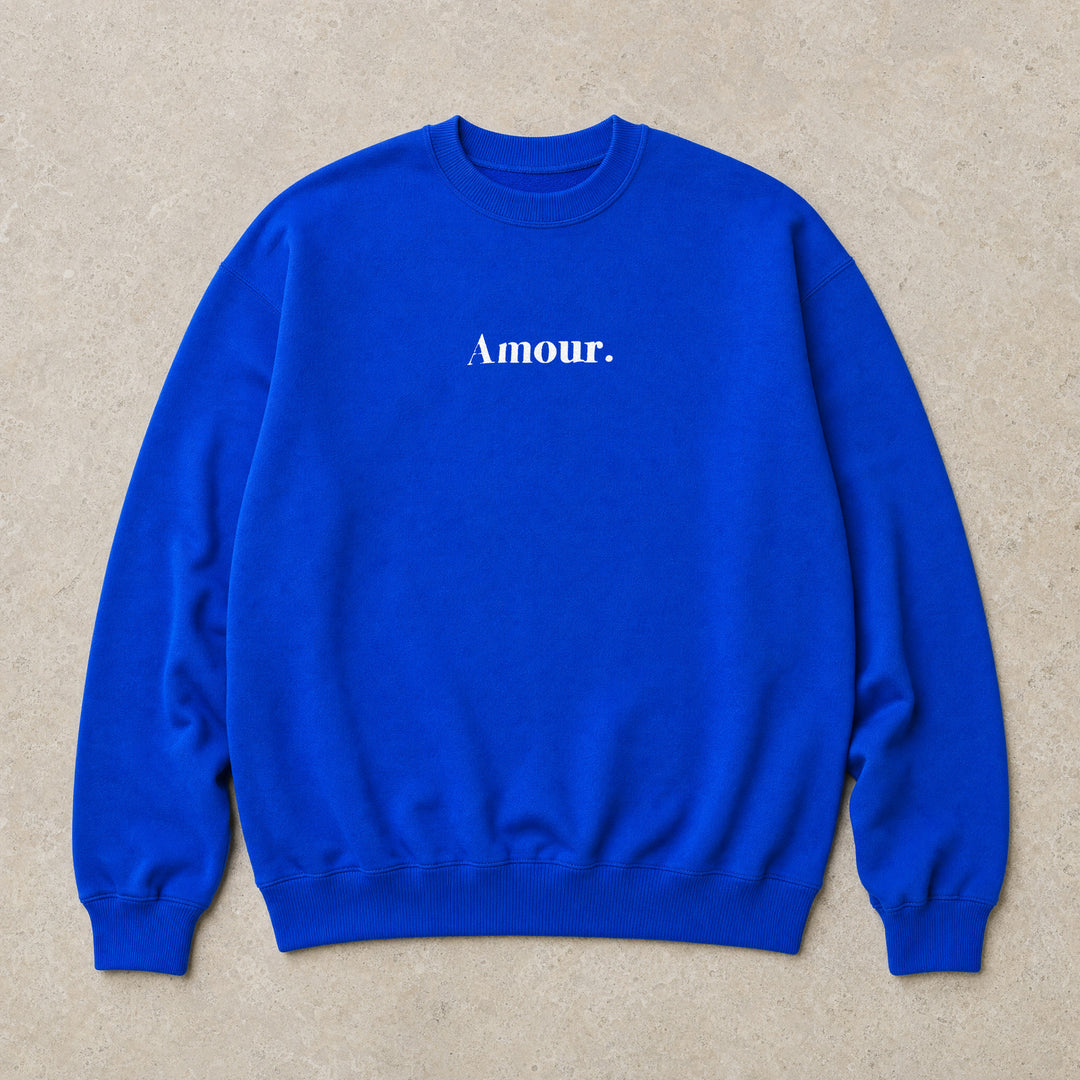 Rufus Packshot 2026 · Le Classique · Imprimé « Amour. » · Bleu