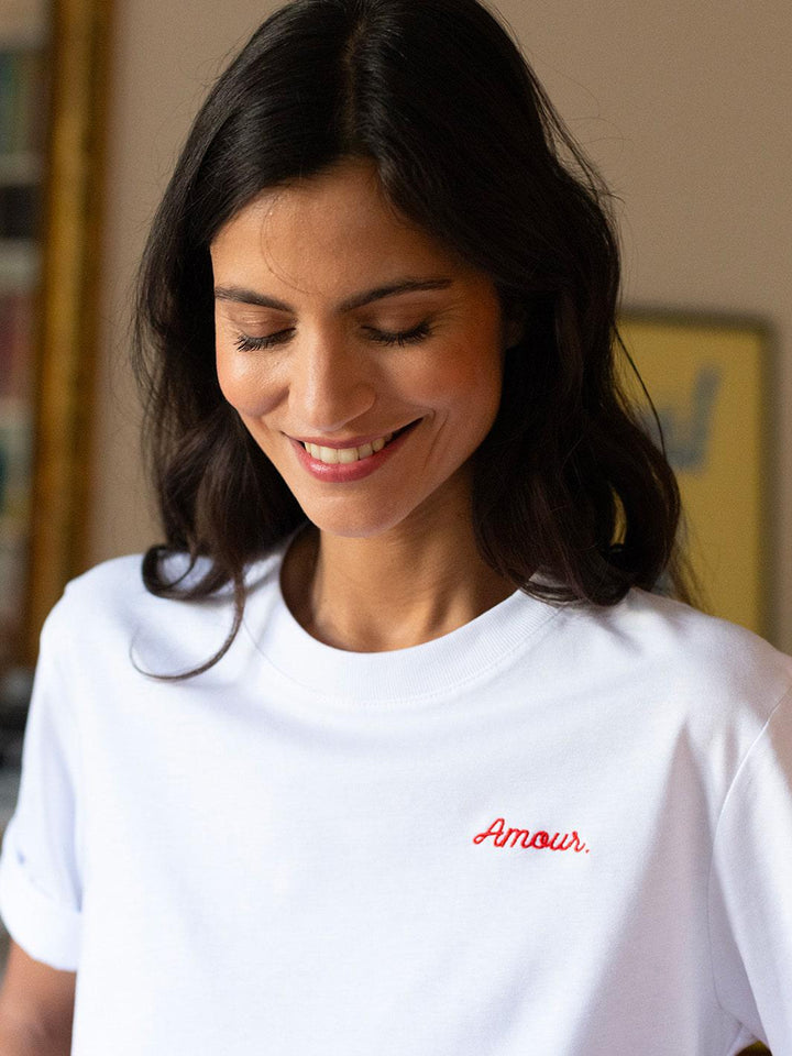 L'Essentiel T-Shirt Brodé Blanc — détail