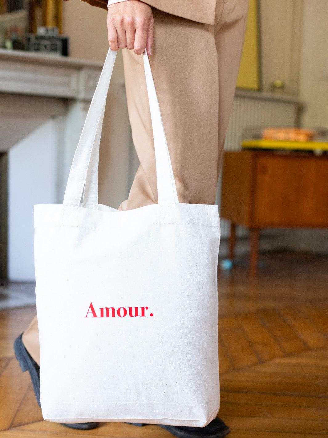 Tote Bag "Amour." brodé rouge-Rufus Paris