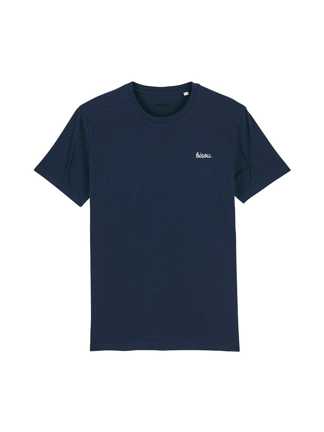 T-Shirt Bisou Bleu marine Logo Blanc detail