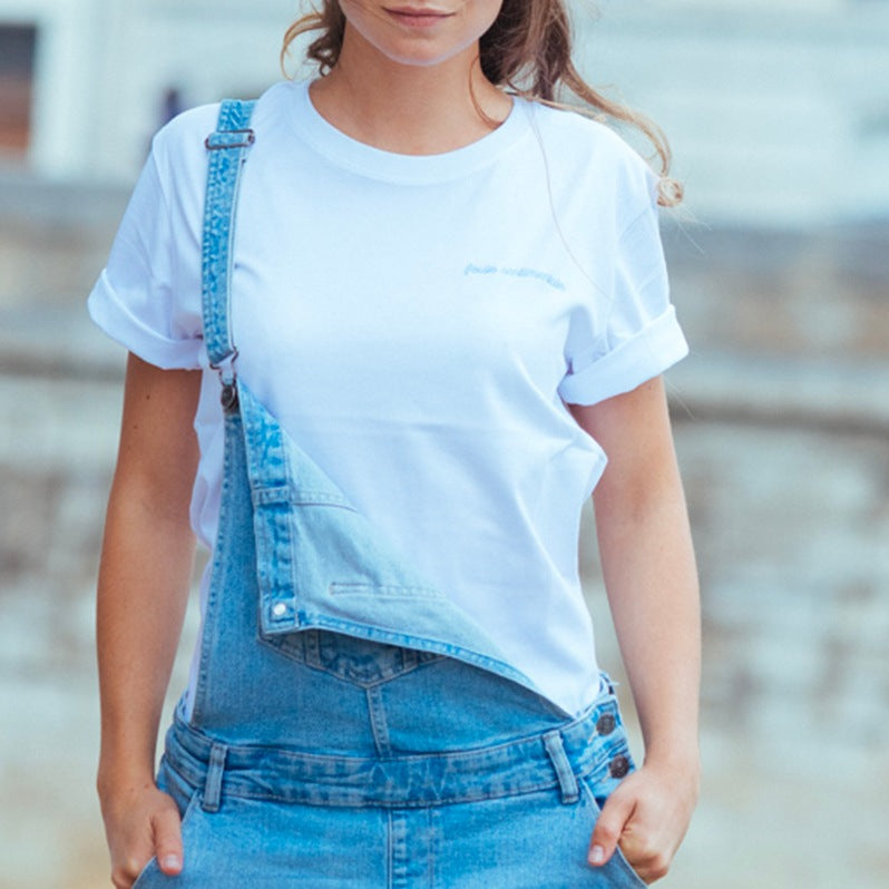 T-Shirt Foule Sentimentale, bleu ciel, porté