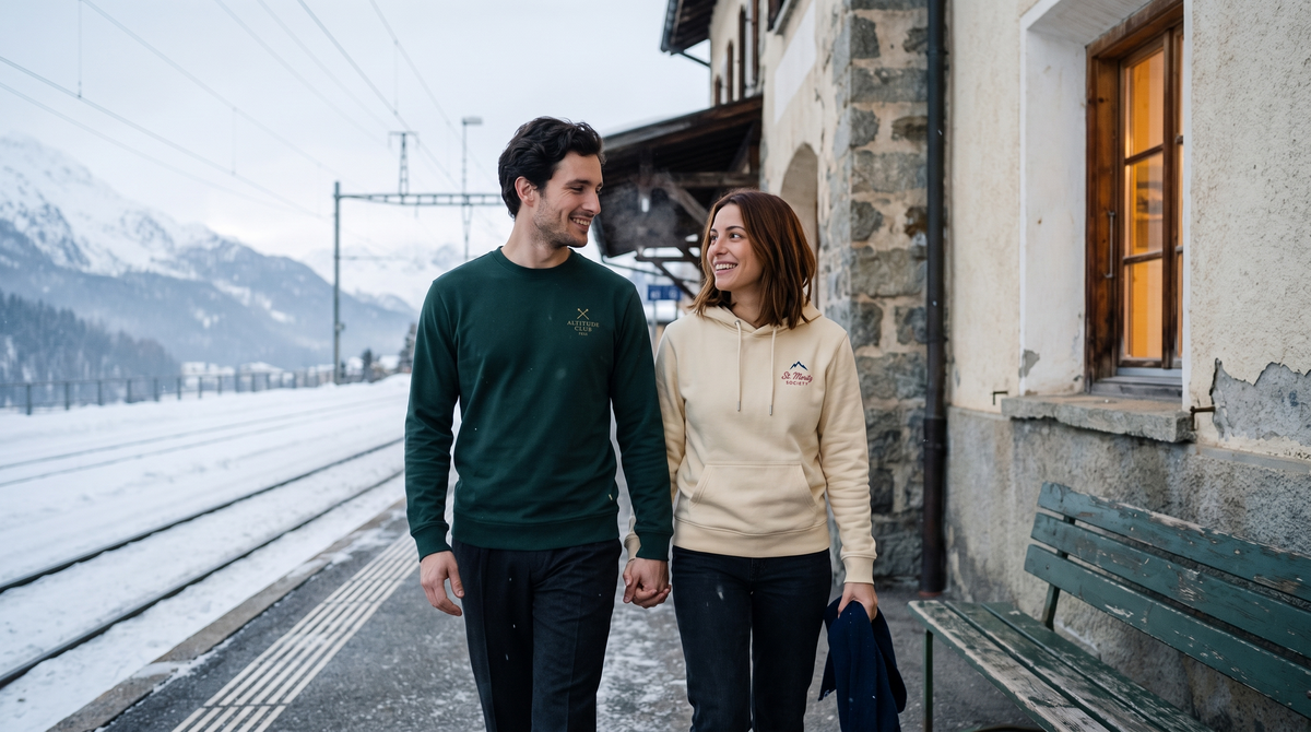 Rufus Paris · Alpes 1984 · Campagne couple gare alpine · ordinateur