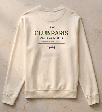 Paris 1984 · Club Paris · Le Sweat · packshot éditorial · dos