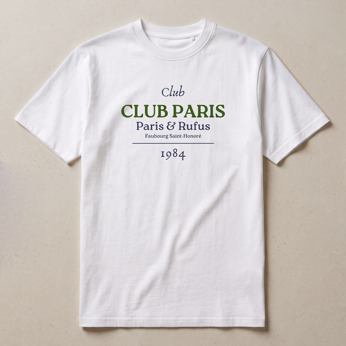 Paris 1984 · Club Paris · Le T-Shirt · packshot éditorial · dos