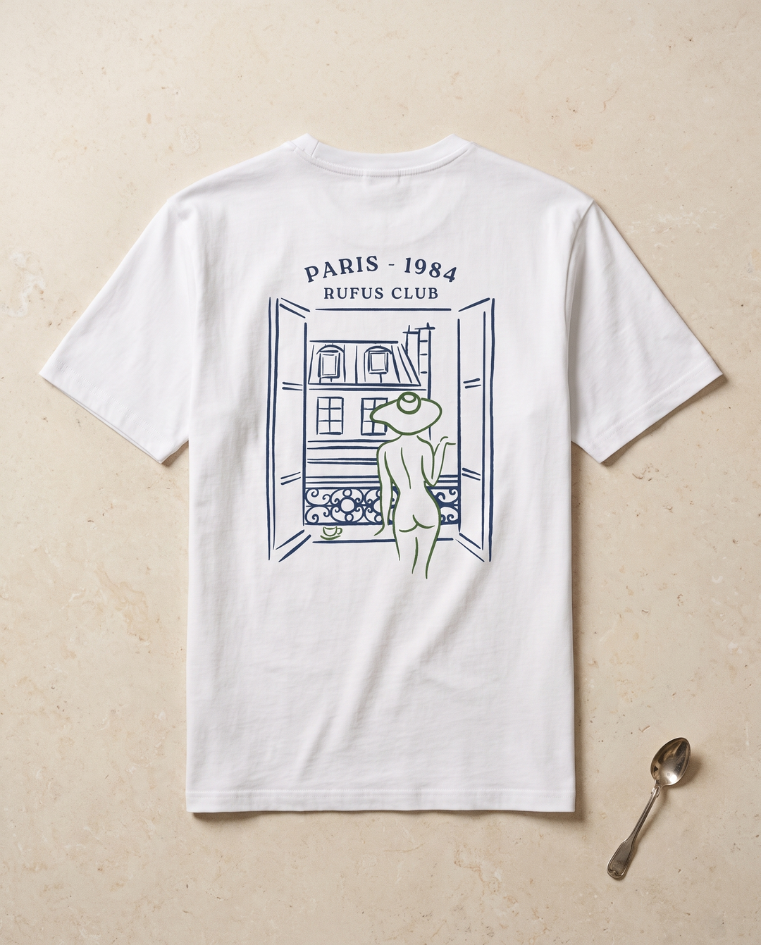 Paris 1984 · La Parisienne · Le T-Shirt · packshot éditorial · dos