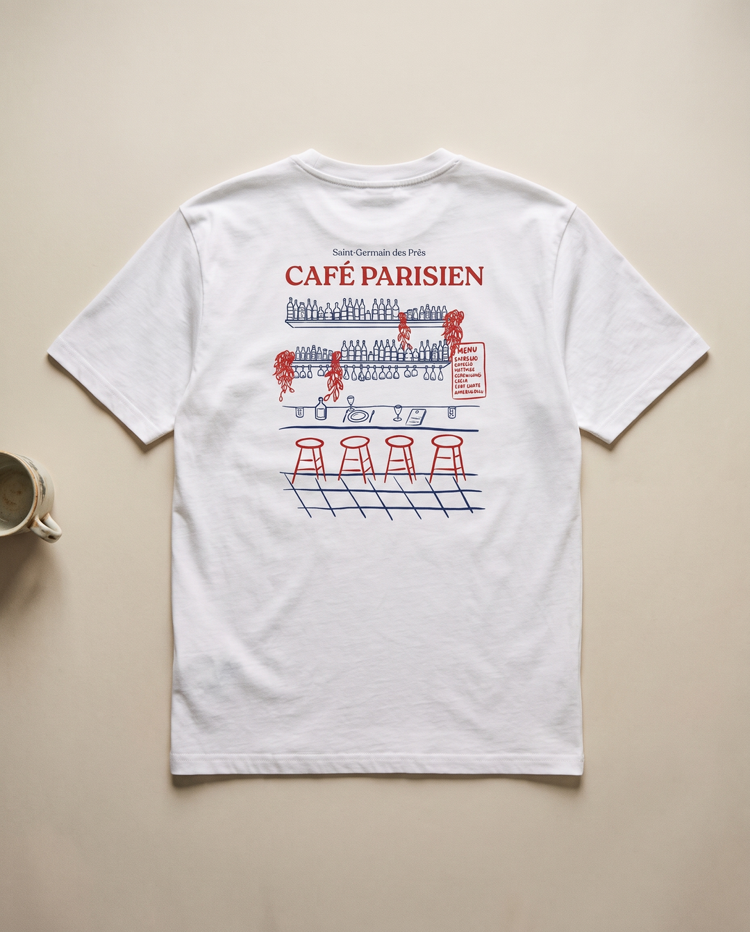Paris 1984 · Café Paris · Le T-Shirt · packshot éditorial · dos