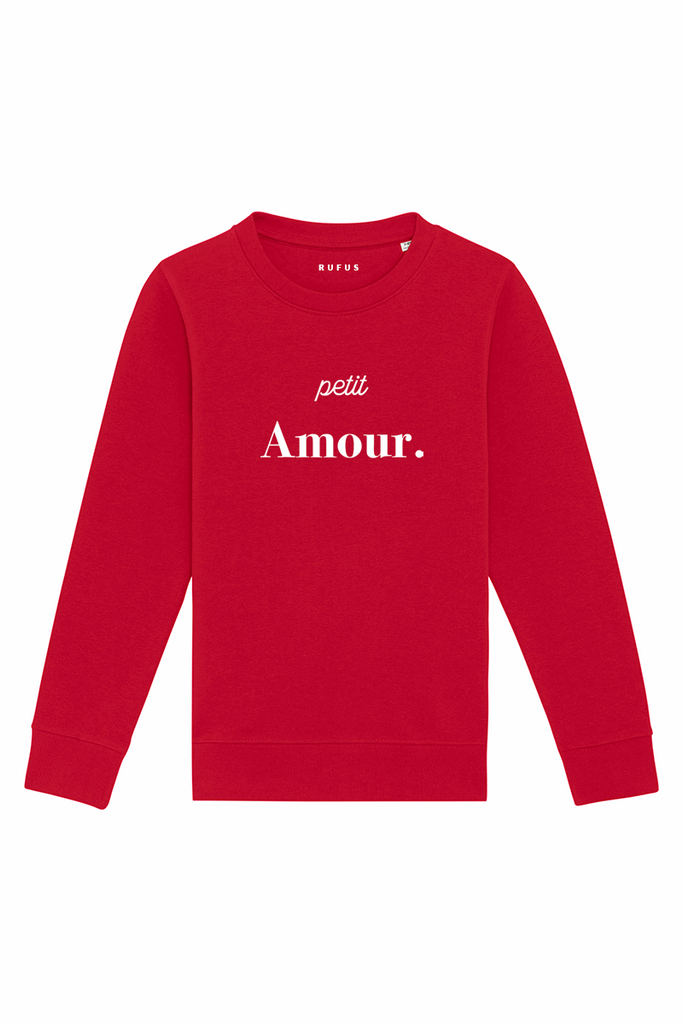 Sweat col rond rouge.
