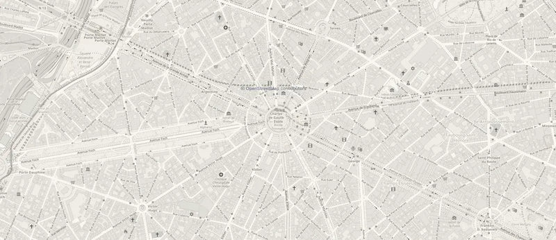 Plan de Paris autour de la place Charles-de-Gaulle Étoile