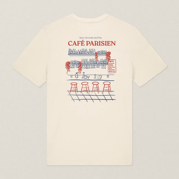 Paris 1984 · Café Paris · Le T-Shirt · Écru · motif rouge · dos · photo couleur 2026-09-30 · cafe-parisien-tshirt-ecru-motif-rouge-dos