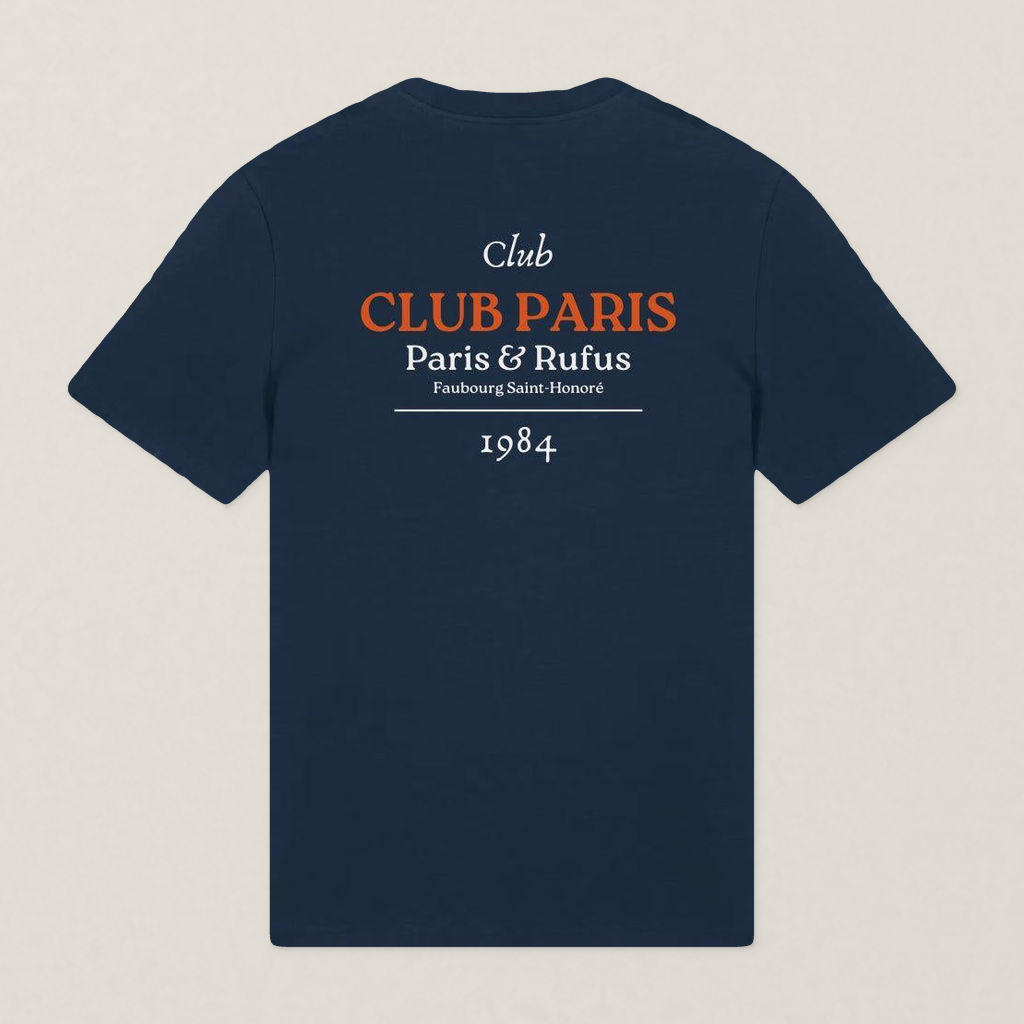 Paris 1984 · Club Paris · Le T-Shirt · Bleu marine · dos · photo couleur 2026-09-30 · club-paris-bleu-marine-dos