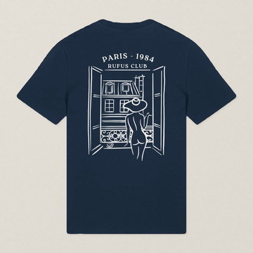 Paris 1984 · La Parisienne · Le T-Shirt · Bleu marine · dos · photo couleur 2026-09-30 · la-parisienne-tshirt-bleu-marine-dos