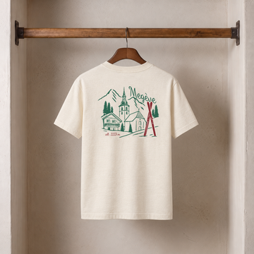 Alpes 1984 · Megève Héritage · Le T-Shirt · Écru · dos · photo couleur 2026-09-30 · megeve-tee-ecru-back