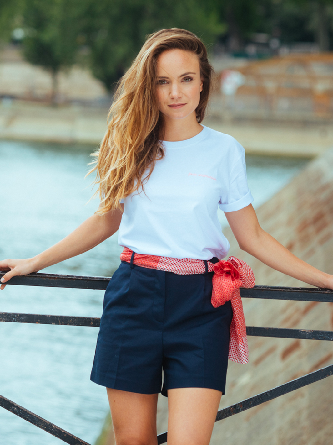 T-Shirt Foule Sentimentale Blanc Logo Rose