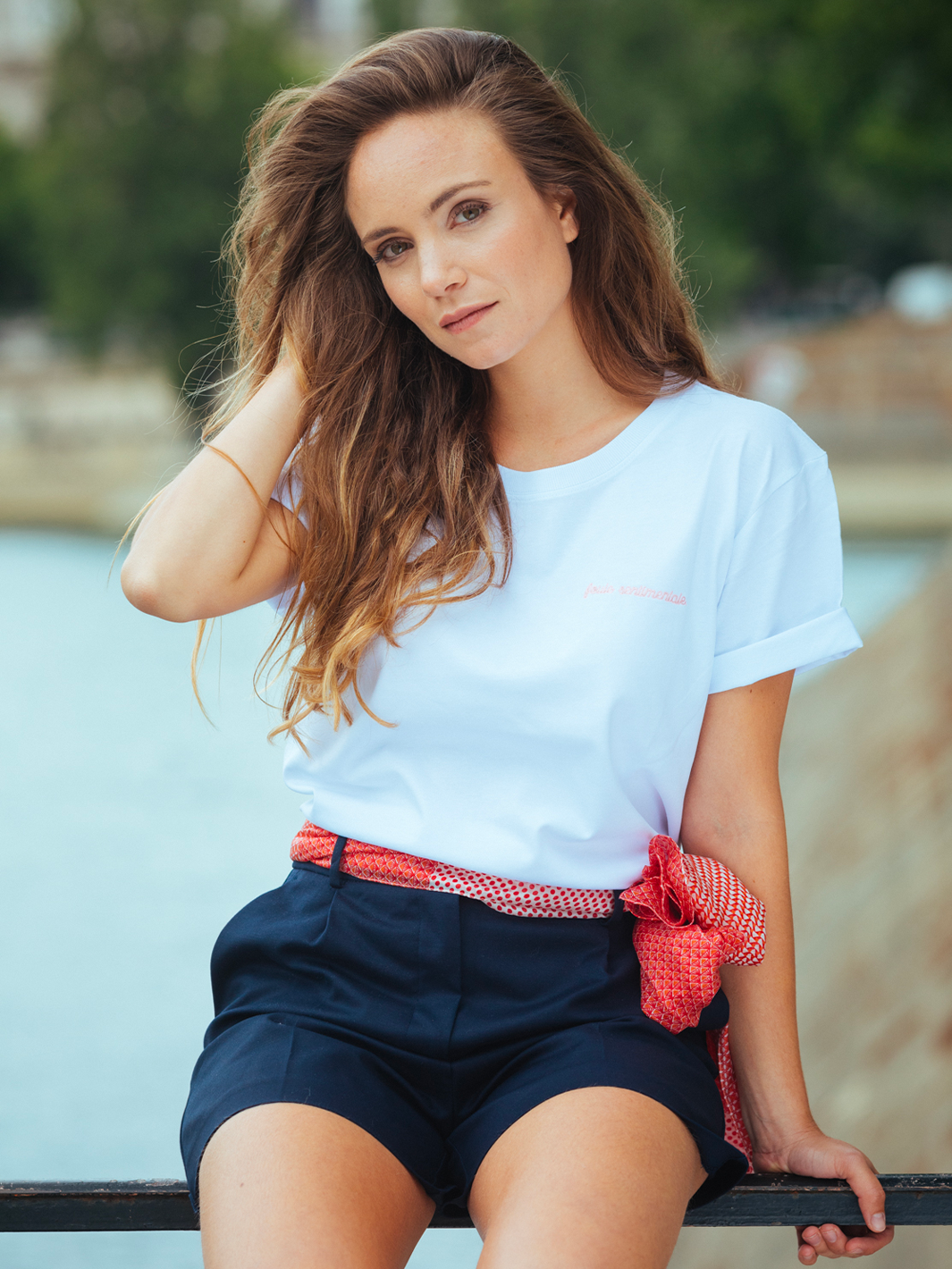 T-Shirt Foule Sentimentale Blanc Logo Rose