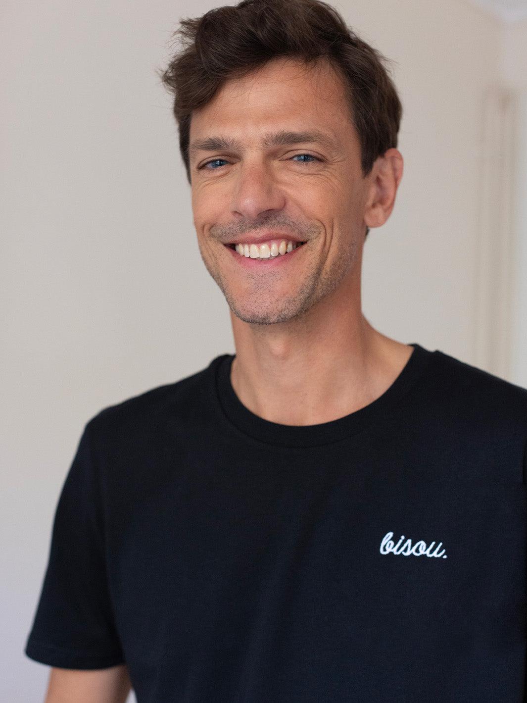 T-Shirt Bisou Noir Logo Blanc