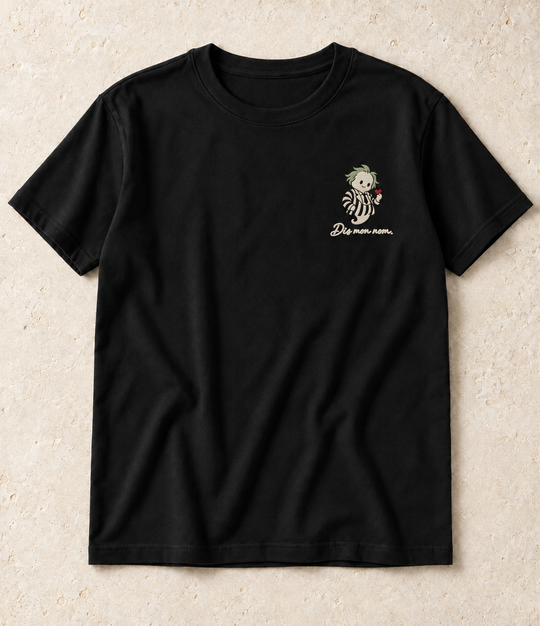 T-shirt noir brodé Dis mon nom.
